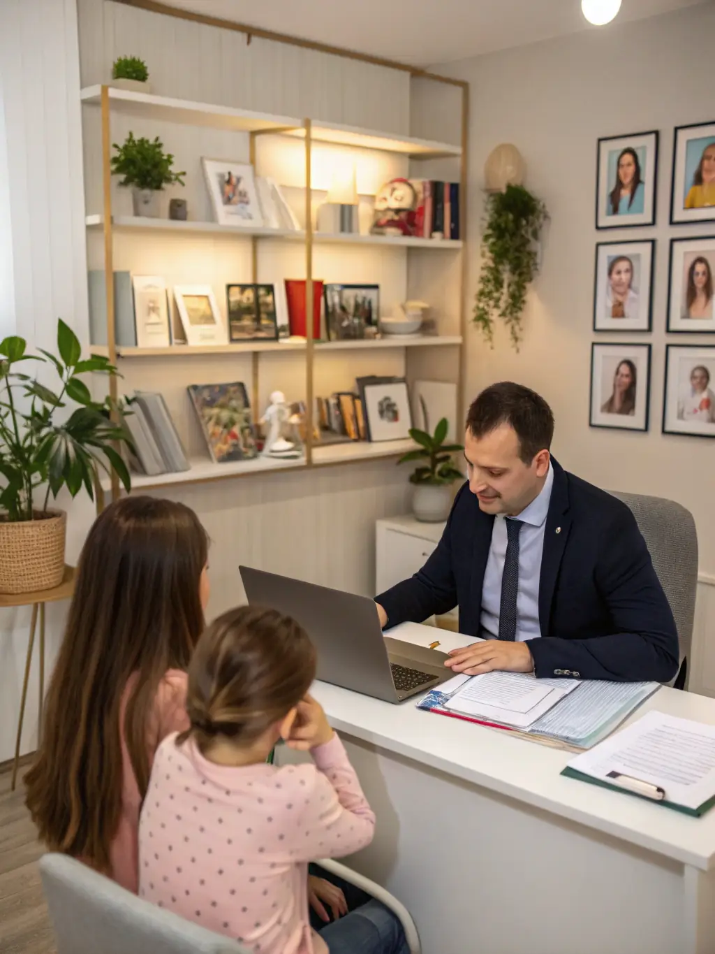 A supportive image of a Guardian Plans advisor offering a comforting hand to a parent, symbolizing the empathetic and understanding service provided.